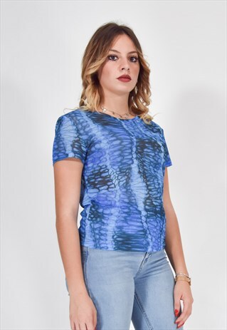 VERSACE JEANS BLUE SHEER T-SHIRT
