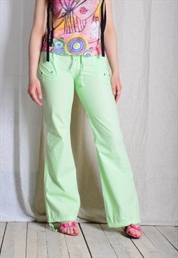 Y2K Vintage Lime Green Lightweight Womens Pants