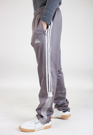 VINTAGE 90S ADIDAS GREY/SILVER TRACKSUIT BOTTOMS
