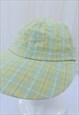 90S VINTAGE GREEN CHECK CAP HAT