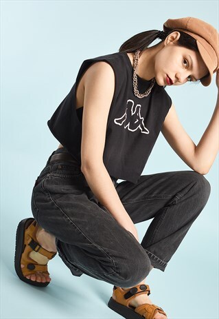 90'S RETRO REGULAR WAIST FESTIVAL MOMS DENIM JEANS