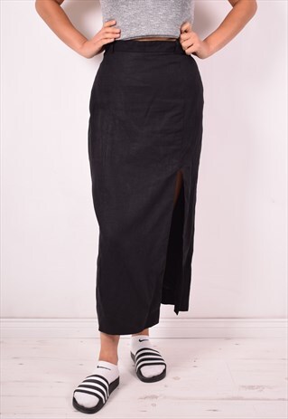 RALPH LAUREN WOMENS VINTAGE SKIRT W26 BLACK 90S