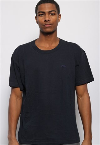 VINTAGE FILA SMALL LOGO T-SHIRT BLUE NAVY