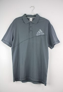 Vintage Adidas Polo Shirt in Grey - L
