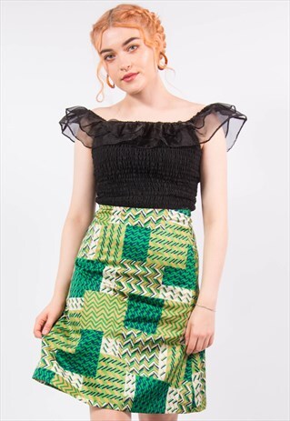 VINTAGE 70'S GEOMETRIC PRINT SKIRT