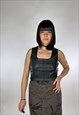 VINTAGE LATE 90 FAUX LEATHER CORSET TOP 