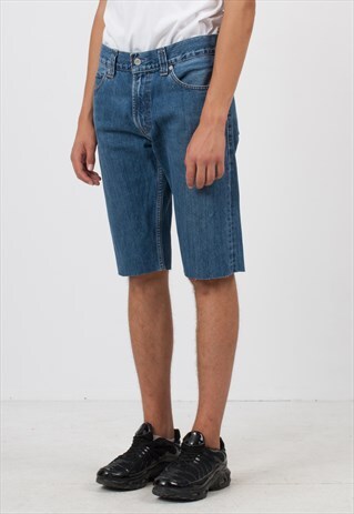 VINTAGE RETRO BLUE LEVI'S 506 FIT MIDI DENIM SHORTS
