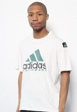 VINTAGE ADIDAS EQUIPMENT BIG LOGO T-SHIRT WHITE