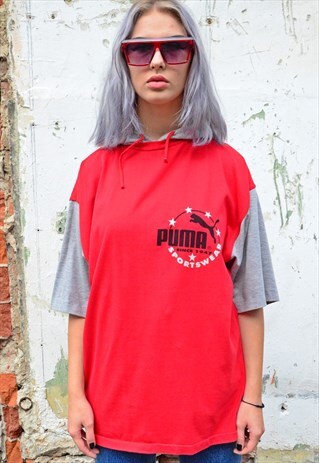 VINTAGE RARE PUMA T-SHIRT HOODIE