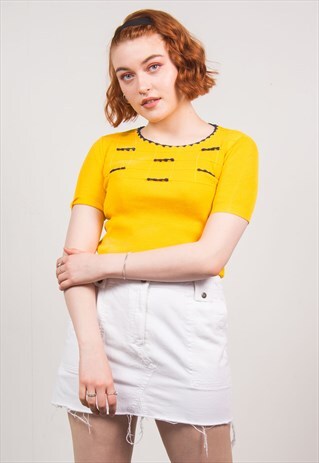VINTAGE 90'S RAW HEM MINI SKIRT