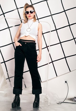 CORDUROY LEVI'S JEANS - 90S VINTAGE BLACK TROUSERS