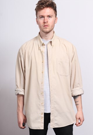 VINTAGE CORDUROY CORD SHIRT BEIGE