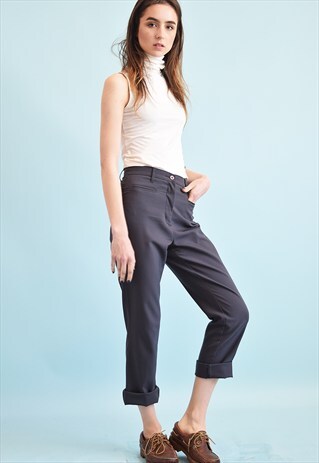 90'S RETRO CLASSIC CUT REGULAR WAIST TAPERED TROUSERS