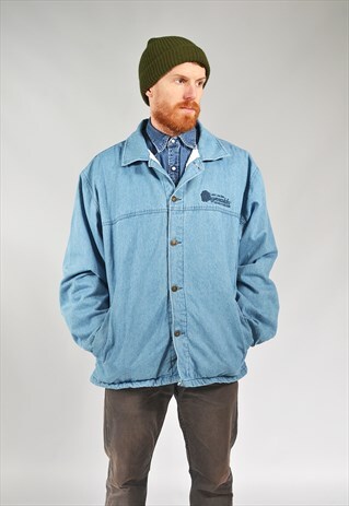 VINTAGE EMBROIDERED SHERPA DENIM JACKET
