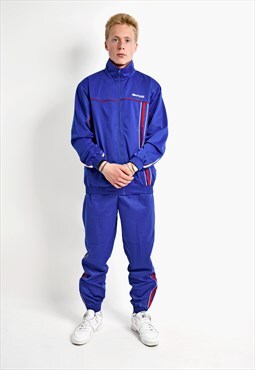 Vintage full tracksuit set blue colour for men Y2K 00s sport