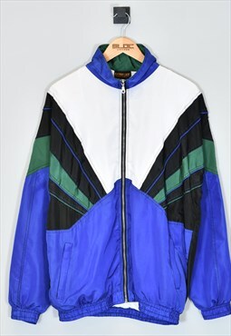 Vintage Patterned Shell Jacket Blue XLarge