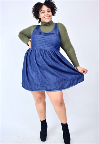 VINTAGE 90'S DENIM SKATER DRESS