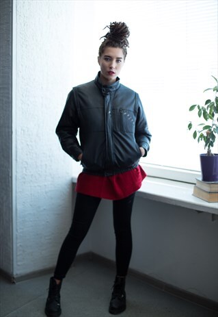 VINTAGE 80'S BLACK LEATHER JACKET