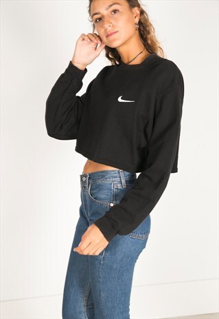VINTAGE 90S USA CROP SWEATSHIRT/ R468