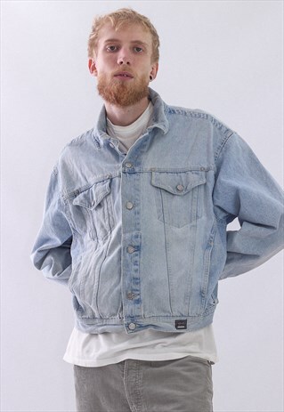 VINTAGE MENS VERSACE JEANS DENIM WASHED FADED JACKET