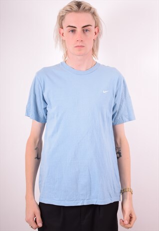 NIKE MENS VINTAGE T-SHIRT TOP LARGE BLUE 90S