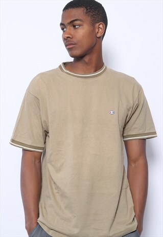 VINTAGE CHAMPION LOGO T-SHIRT BEIGE