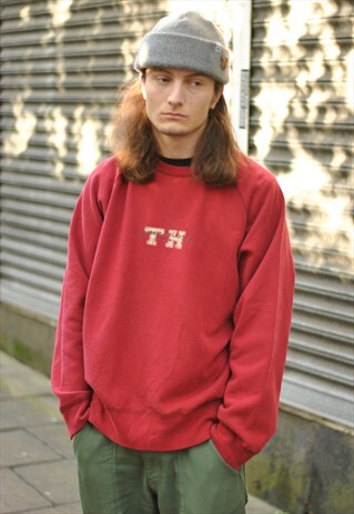 VINTAGE 90S TOMMY HILFIGER SPELL OUT SWEATER