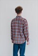 VINTAGE 90S GRUNGE LONG SLEEVE MEN SHIRT IN RED CHECK XL