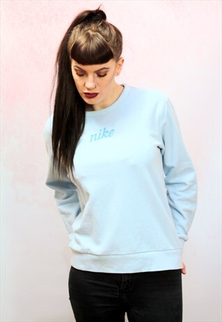 1990S VINTAGE POWDER BLUE BRANDED JUMPER SWEATER