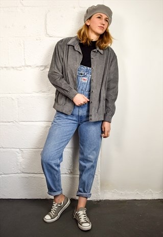 VINTAGE GREY CORD BOMBER JACKET