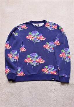 Vintage Dickies Blue Floral Print Sweater