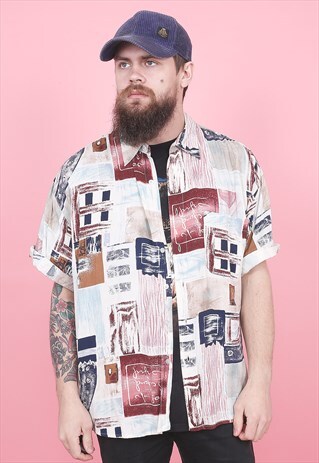 VINTAGE CRAZY PATTERNED SHIRT /R12110