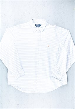 90s Polo by Ralph Lauren White Checkered Shirt - B2976