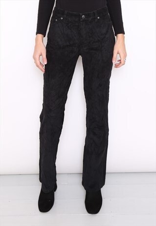 VINTAGE BLACK CORD CORDUROY TROUSERS