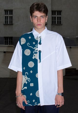 VINTAGE 90S ORIENTAL DRAGONS PRINT SHIRT