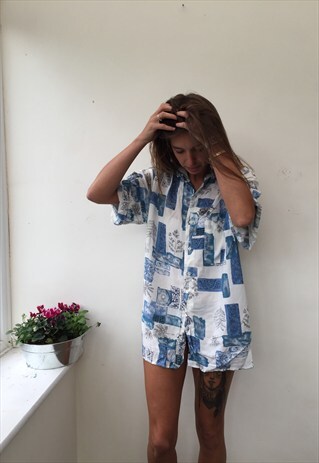 CRAZY PATTERN OVERSIZED RETRO VINTAGE UNISEX FESTIVAL SHIRT