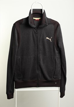Vintage Puma Zip up Logo Sweatshirt Grey