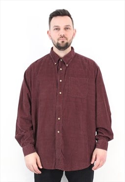 L L BEAN Soft Corduroy Shirt Cords Long Sleeve Button Up Top