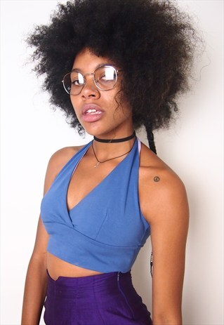 BLUE/ PURPLE HALTER BRA LET