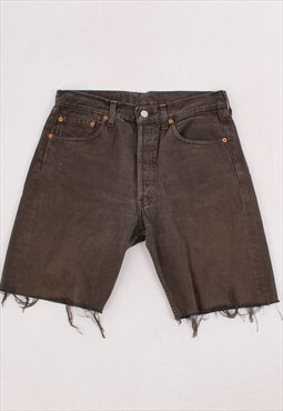 Vintage Levi's black washed denim shorts  