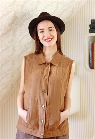CAMEL LIGHT BROWN VINTAGE WAISTCOAT