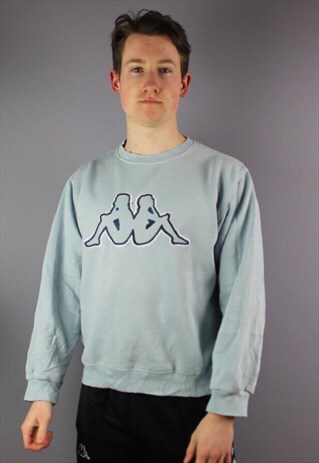 VINTAGE KAPPA SWEATSHIRT IN BLUE WITH PRINTING