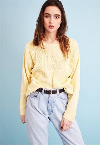 CUTE 90'S RETRO PASTEL OVERSIZED KNITTED MOMS JUMPER TOP