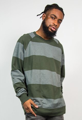 NIKE GREEN STRIPED SWEATSHIRT SWEATER