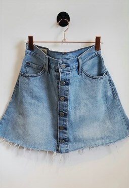 Vintage 90s Levi's Denim Button Down Aline Mini Skirt 