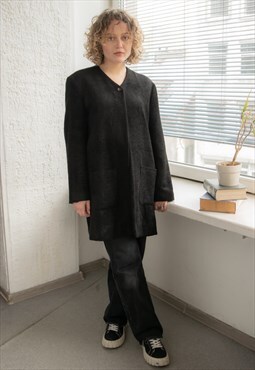 Vintage 80's Black Soft Long Fit Jacket