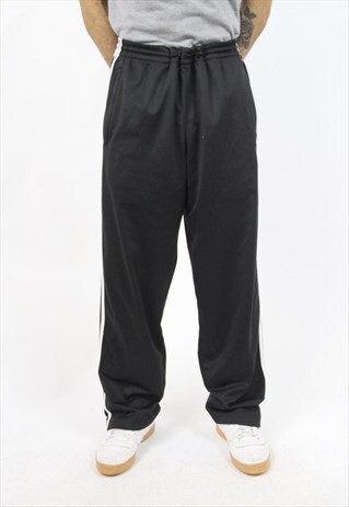 VINTAGE ADIDAS BLACK TRACKSUIT BOTTOMS
