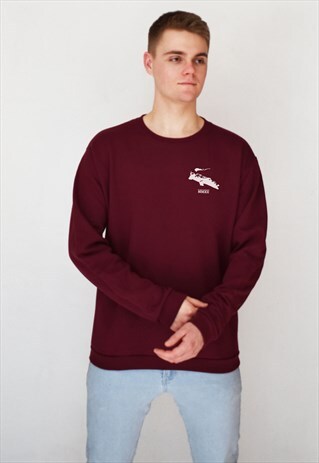 BURGUNDY CROCODILE (WHITE) SWEATSHIRT