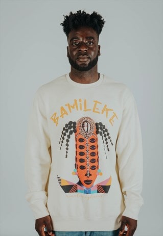 BAMILEKE GRAPHIC CREAM CREWNECK SWEATSHIRT