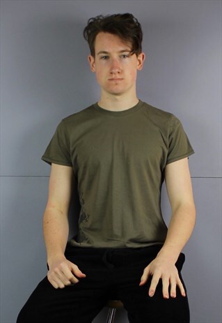 VINTAGE THE NORTH FACE T-SHIRT IN GREEN WITH PRINTED LOGO. S
